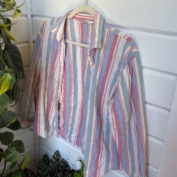 Vintage Talbots Linen Button-Down Blouse - Picture 1 of 7